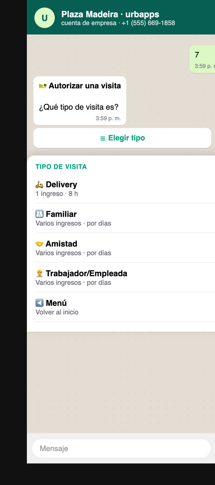 Autorización de visita con QR por WhatsApp